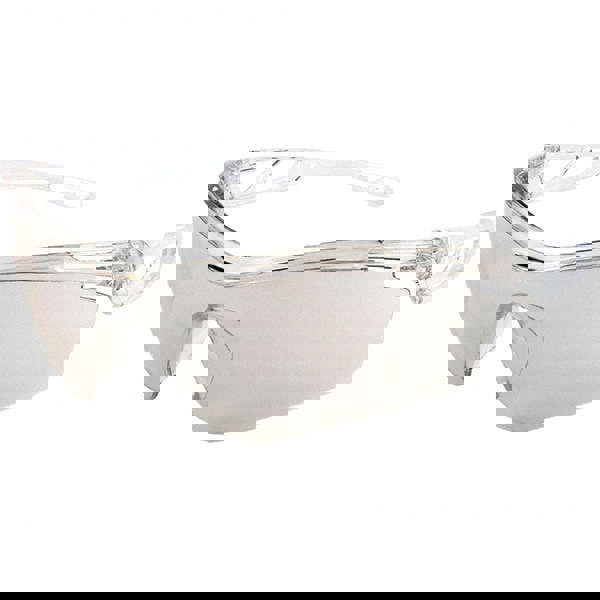 Safety Glasses: Scratch-Resistant, Polycarbonate, Clear Mirror Lenses, Frameless