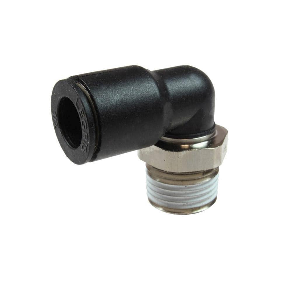 Push-to-Connect Tube Fitting: Male Swivel Elbow, 1/8