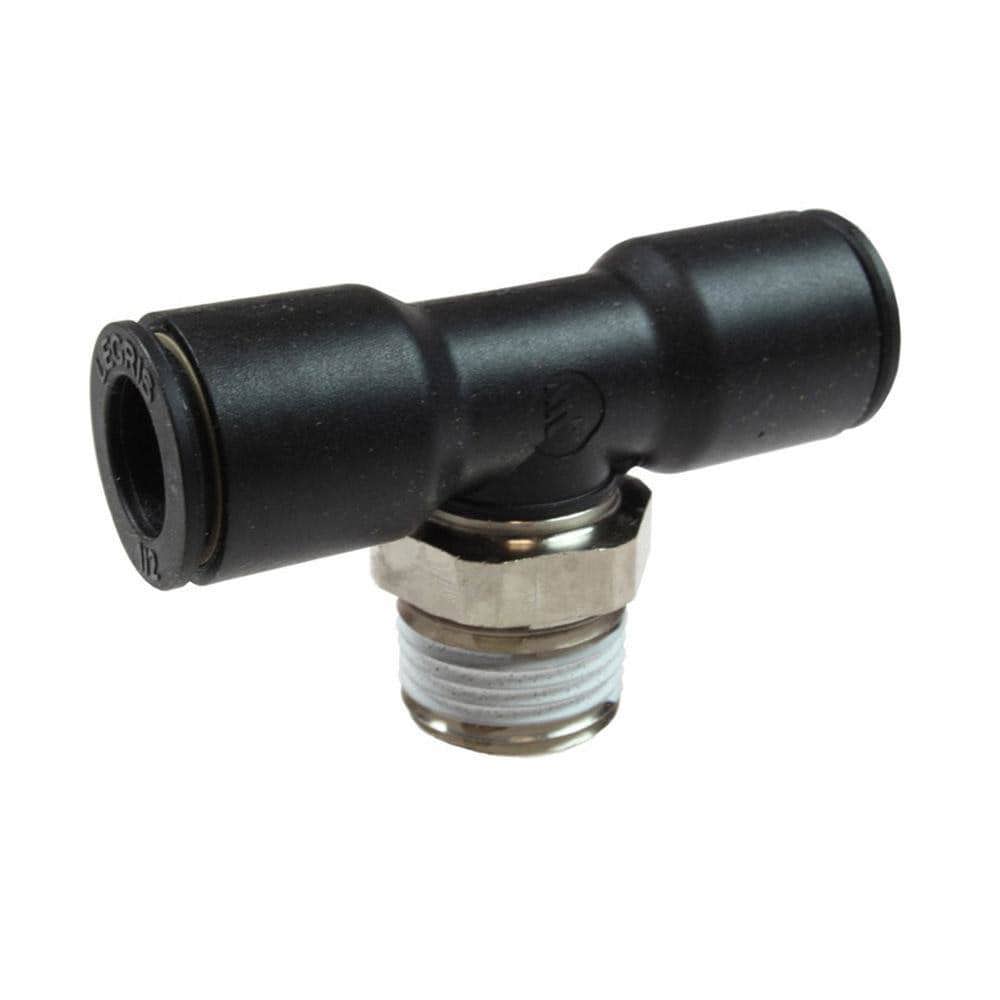 Push-to-Connect Tube Fitting: Male Swivel Branch Tee, 1/4