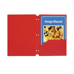 Pocket Folder: Letter, Red, 25/Pack