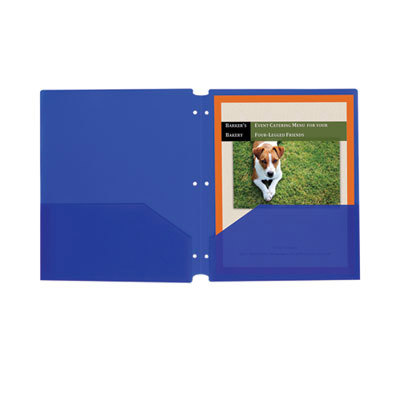 Pocket Folder: Letter, Blue, 25/Pack