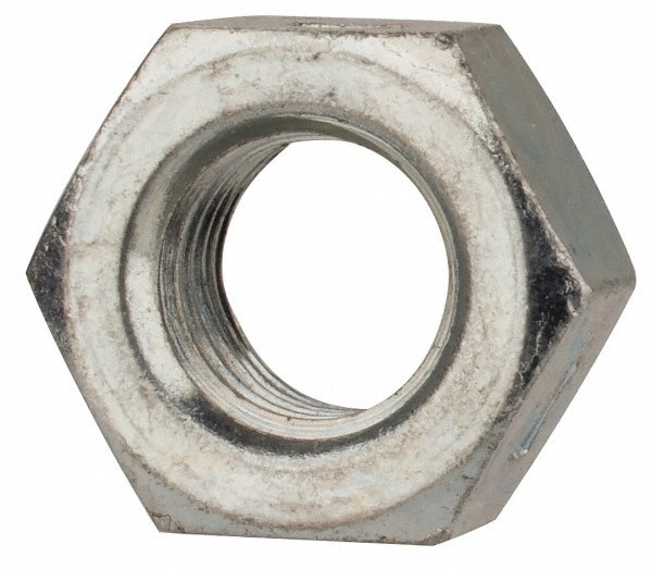 Hex Lock Nut: Distorted Thread, 5/16-24, Grade 2 Steel, Zinc-Plated