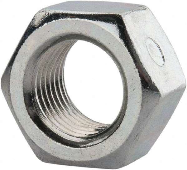 Two-Way Lock Nut: Distorted Thread, 1/2-20, Grade 2 Steel, Zinc Finish
