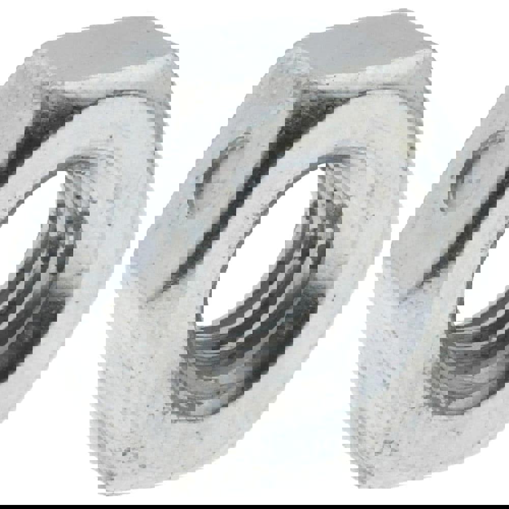 Hex Lock Nut: Distorted Thread, 1/4-20, Grade 2 Steel, Zinc-Plated