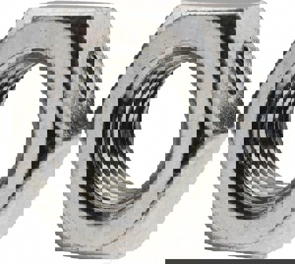 Hex Lock Nut: Distorted Thread, 7/16-14, Grade 2 Steel, Zinc-Plated