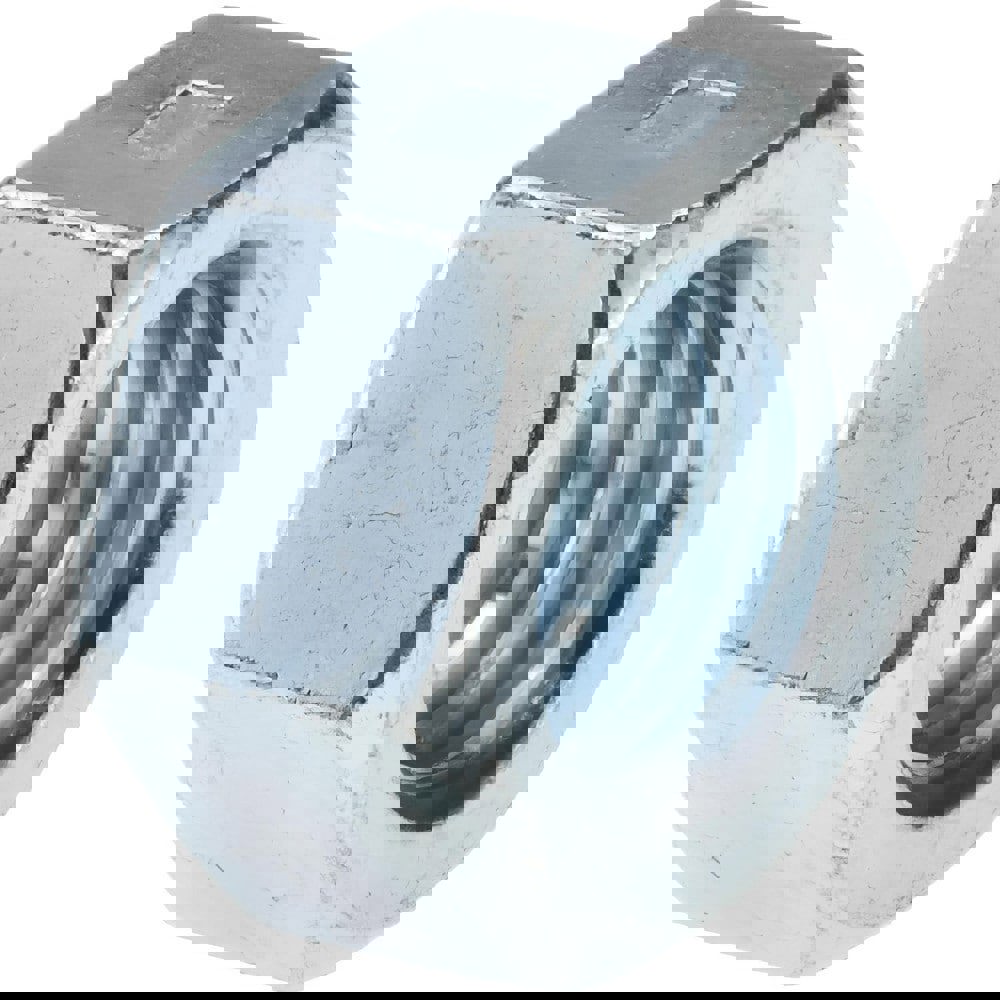 Hex Lock Nut: Distorted Thread, 1/2-13, Grade 2 Steel, Zinc-Plated