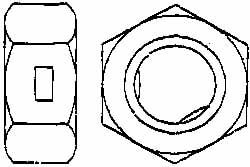 Hex Lock Nut: Distorted Thread, 1-8, Grade 2 Steel, Zinc-Plated