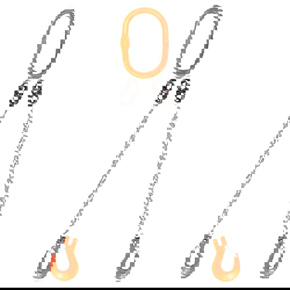 Chain Sling: 3' Long, 15,200 lb Vertical, 12,400 lb Choker, 8,800 lb Basket, Steel