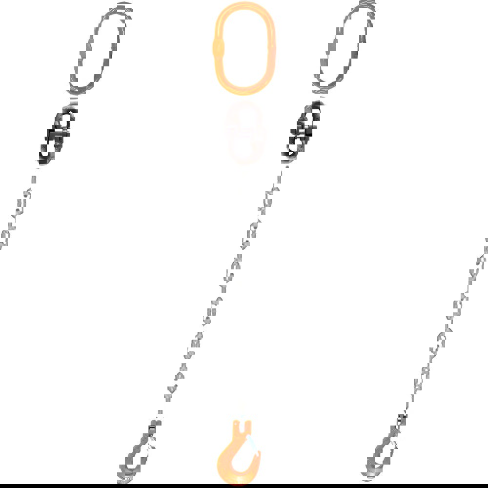 Chain Sling: 3' Long, 15,000 lb Vertical, Steel