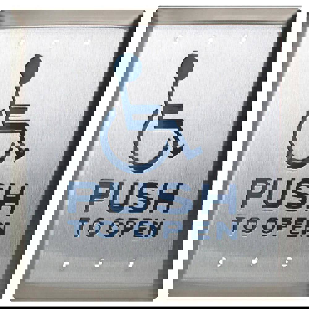 Stainless Steel Pushplate With Kinetic Wireless Transmitter