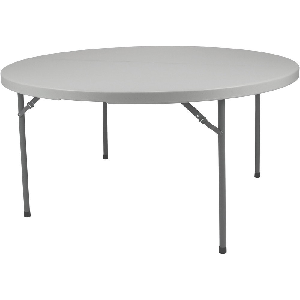 Folding Tables; Overall Width (Inch): 48 ; Overall Height (Inch): 29-1/4 ; Overall Diameter (Frac): 48 (Inch); Work Surface Orientation: Flat ; Shape: Round ; Foot Type: Glide