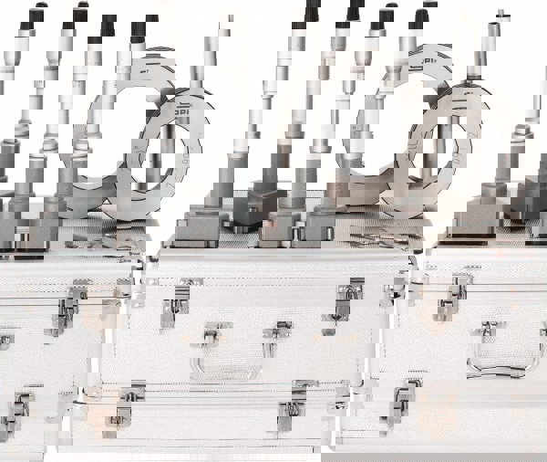 Mechanical Inside Micrometer Set: 1 Extension Rod, Chrome Finish