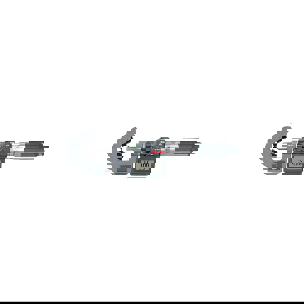 V-Anvil Micrometers; Operation Type: Electronic; Minimum Measurement: 0; Minimum Measurement (mm): 0; Maximum Measurement: 0.60; Maximum Measurement (Decimal Inch): 0.60; Maximum Measurement (mm): 0.60; Thimble Type: Ratchet; Graduation: 0.0001; Lock Nut