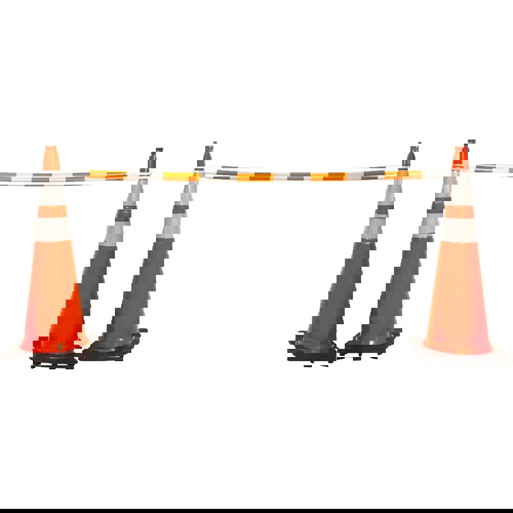 Telescoping Traffic Cone Bar: Orange, ABS, 2' Long Dia, 6' to 10'