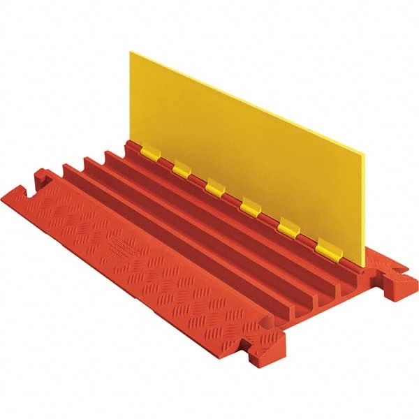 Floor Cable Cover: Polyurethane, 4 Channels, 1-1/4