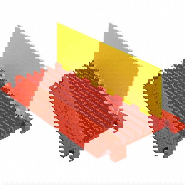 Floor Cable Cover: Polyurethane, 5 Channels, 1-1/4