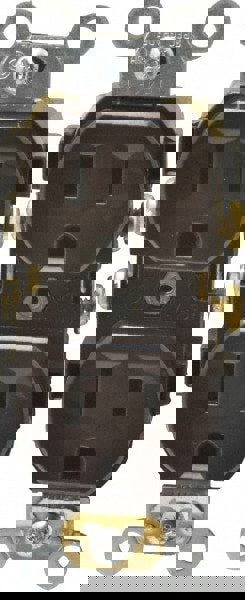 Straight Blade Duplex Receptacle: NEMA 5-15R, 15 Amps, Self-Grounding