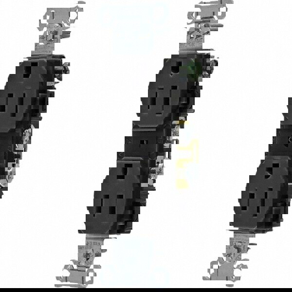 Straight Blade Duplex Receptacle: NEMA 5-15R, 15 Amps, Self-Grounding