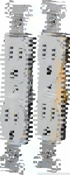 Straight Blade Duplex Receptacle: NEMA 5-15R, 15 Amps, Self-Grounding