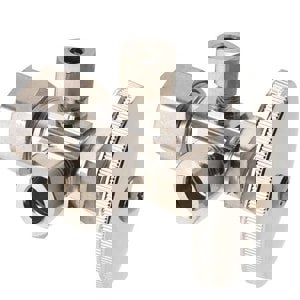 1/2 x 3/8 x 1/4 in. Compression x OD Compression x OD Compression Knurled Oval Handle Angle Supply Stop Valve in Chrome Plated