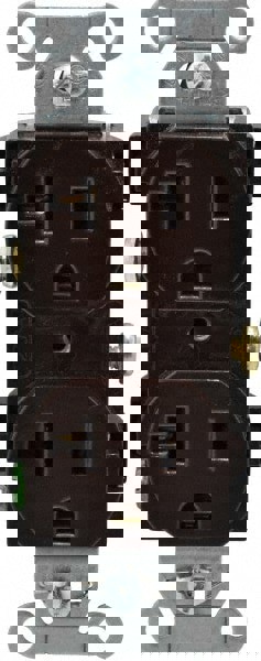 Straight Blade Duplex Receptacle: NEMA 5-20R, 20 Amps, Self-Grounding