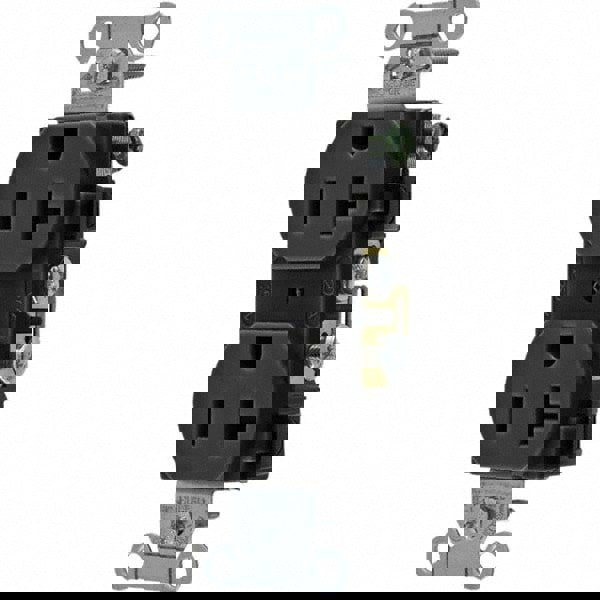 Straight Blade Duplex Receptacle: NEMA 5-20R, 20 Amps, Self-Grounding