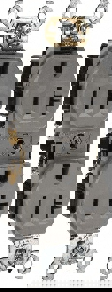 Straight Blade Duplex Receptacle: NEMA 5-20R, 20 Amps, Self-Grounding