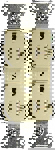 Straight Blade Duplex Receptacle: NEMA 5-20R, 20 Amps, Self-Grounding