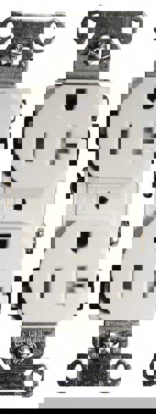 Straight Blade Duplex Receptacle: NEMA 5-20R, 20 Amps, Self-Grounding