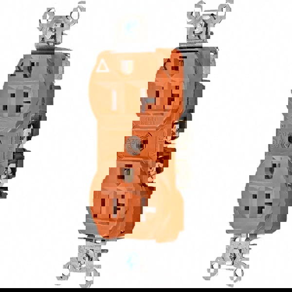 Straight Blade Duplex Receptacle: NEMA 5-20R, 20 Amps, Isolated Ground