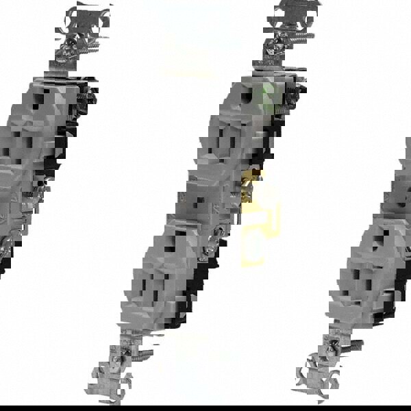 Straight Blade Duplex Receptacle: NEMA 5-15R, 15 Amps, Self-Grounding