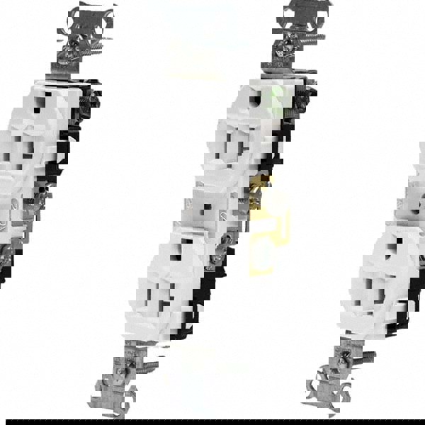 Straight Blade Duplex Receptacle: NEMA 5-20R, 20 Amps, Self-Grounding