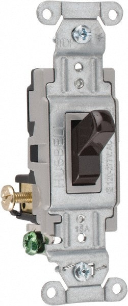 3 Pole, 120 to 277 VAC, 15 Amp, Commercial Grade Toggle Three Way Switch