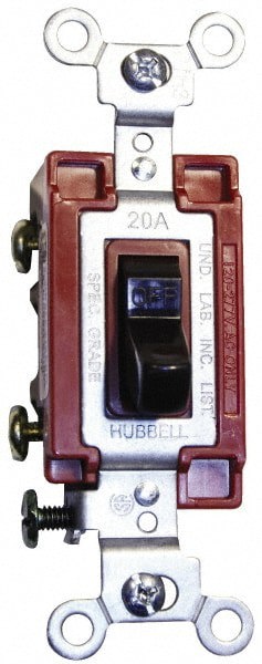 3 Pole, 120 to 277 VAC, 15 Amp, Commercial Grade Toggle Three Way Switch