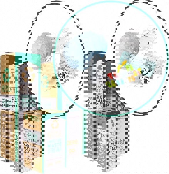 35 Gal Rectangle Green & White Recycling Container
