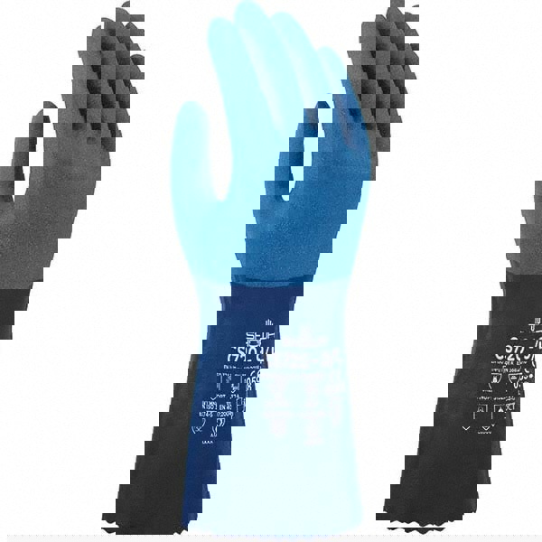 Chemical Resistant Gloves: 2X-Large, 8 mil Thick, Nitrile-Coated, Nitrile, Unsupported