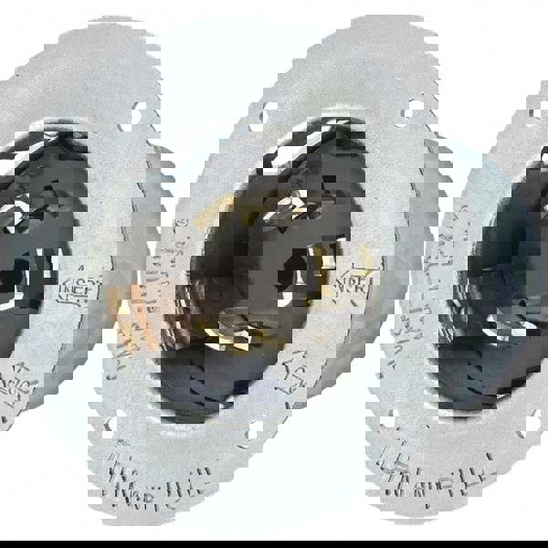 Locking Inlet: Inlet, Industrial, Non-NEMA, 250V, Black & Metallic