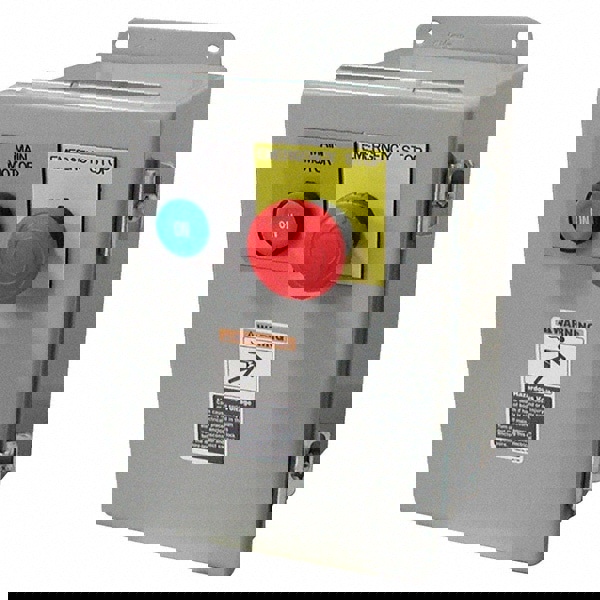 Manual Motor Starters; Starter Type: IEC; Amperage: 18 A; Operator Type: Push Button; Enclosure Type: Enclosed; Horse Power: 2 hp; 2 hp old; Number Of Poles: 3; Minimum Overload: 1.0 A; Maximum Overload: 18.0 A; Overall Height: 8 in; Overall Width: 6 in;