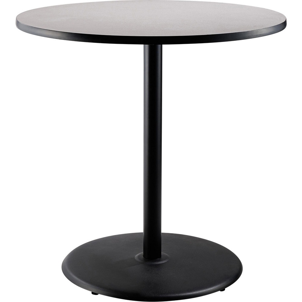 Stationary Tables; Table Type: Breakroom; Cafeteria ; Body Material: HPL Particleboard Core with T-Mold ; Table Top Color: Gray ; Frame Color: Black ; Overall Height (Inch): 42 ; Overall Length (Inch): 36