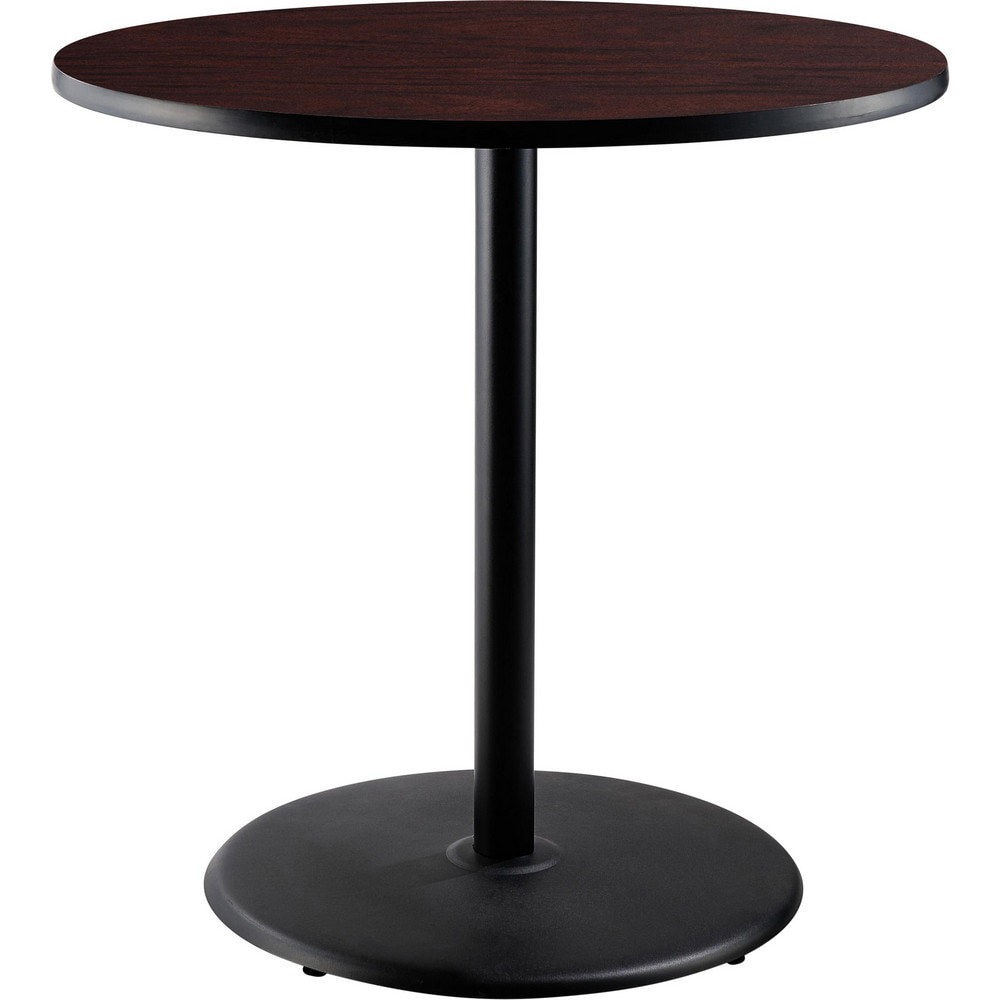 Stationary Tables; Table Type: Breakroom; Cafeteria ; Body Material: HPL Particleboard Core with T-Mold ; Table Top Color: Mahogany ; Frame Color: Black ; Overall Height (Inch): 42 ; Overall Length (Inch): 36