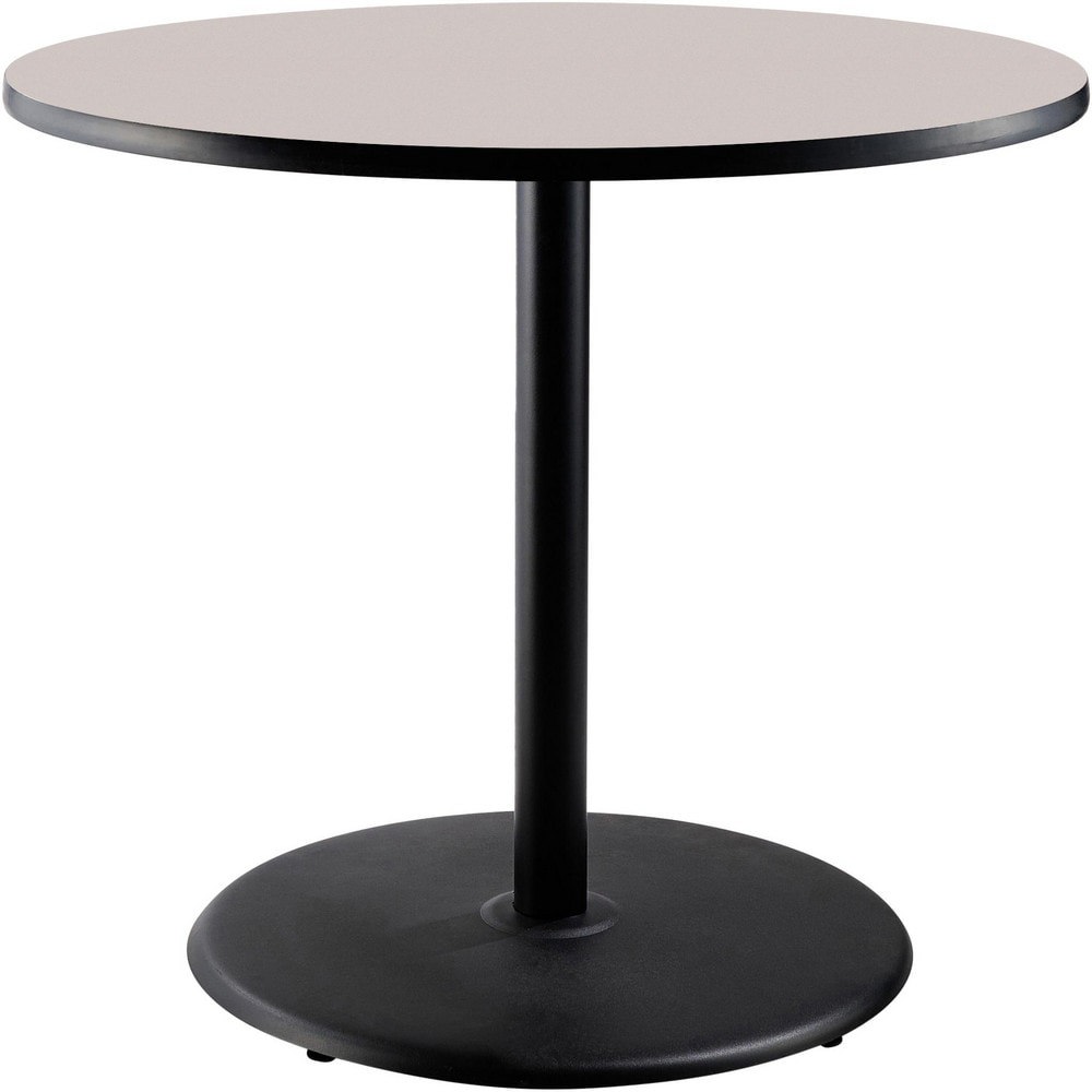 Stationary Tables; Table Type: Breakroom; Cafeteria ; Body Material: HPL Particleboard Core with T-Mold ; Table Top Color: Gray ; Frame Color: Black ; Overall Height (Inch): 36 ; Overall Length (Inch): 36