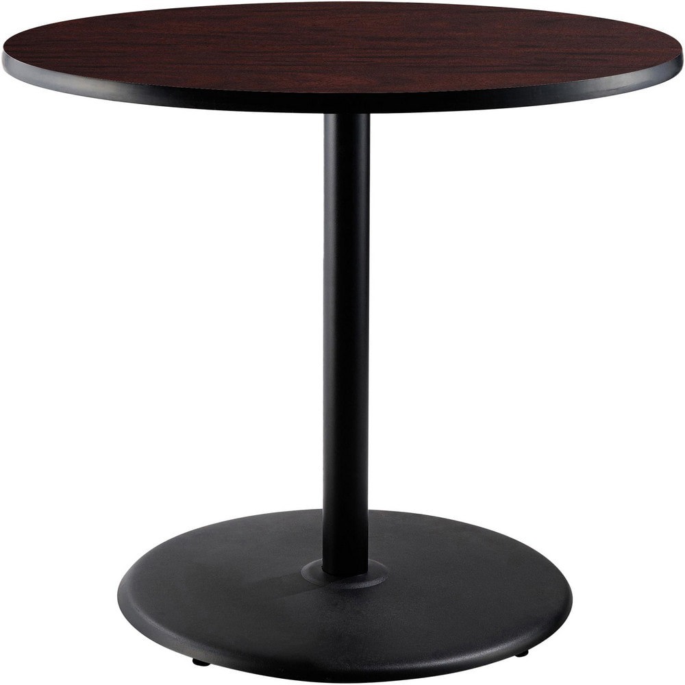 Stationary Tables; Table Type: Breakroom; Cafeteria ; Body Material: HPL Particleboard Core with T-Mold ; Table Top Color: Mahogany ; Frame Color: Black ; Overall Height (Inch): 36 ; Overall Length (Inch): 36