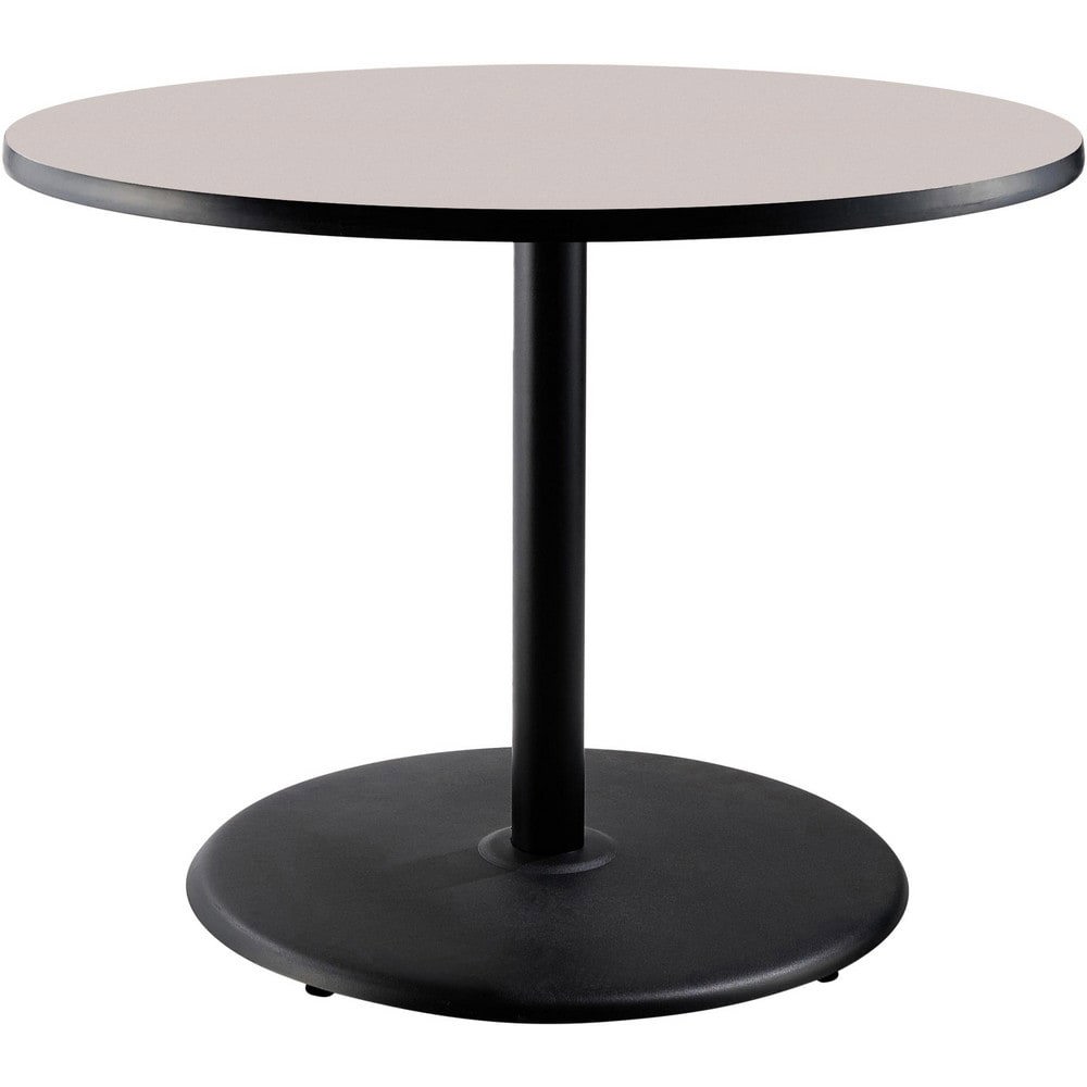 Stationary Tables; Table Type: Breakroom; Cafeteria ; Body Material: HPL Particleboard Core with T-Mold ; Table Top Color: Gray ; Frame Color: Black ; Overall Height (Inch): 30 ; Overall Length (Inch): 36
