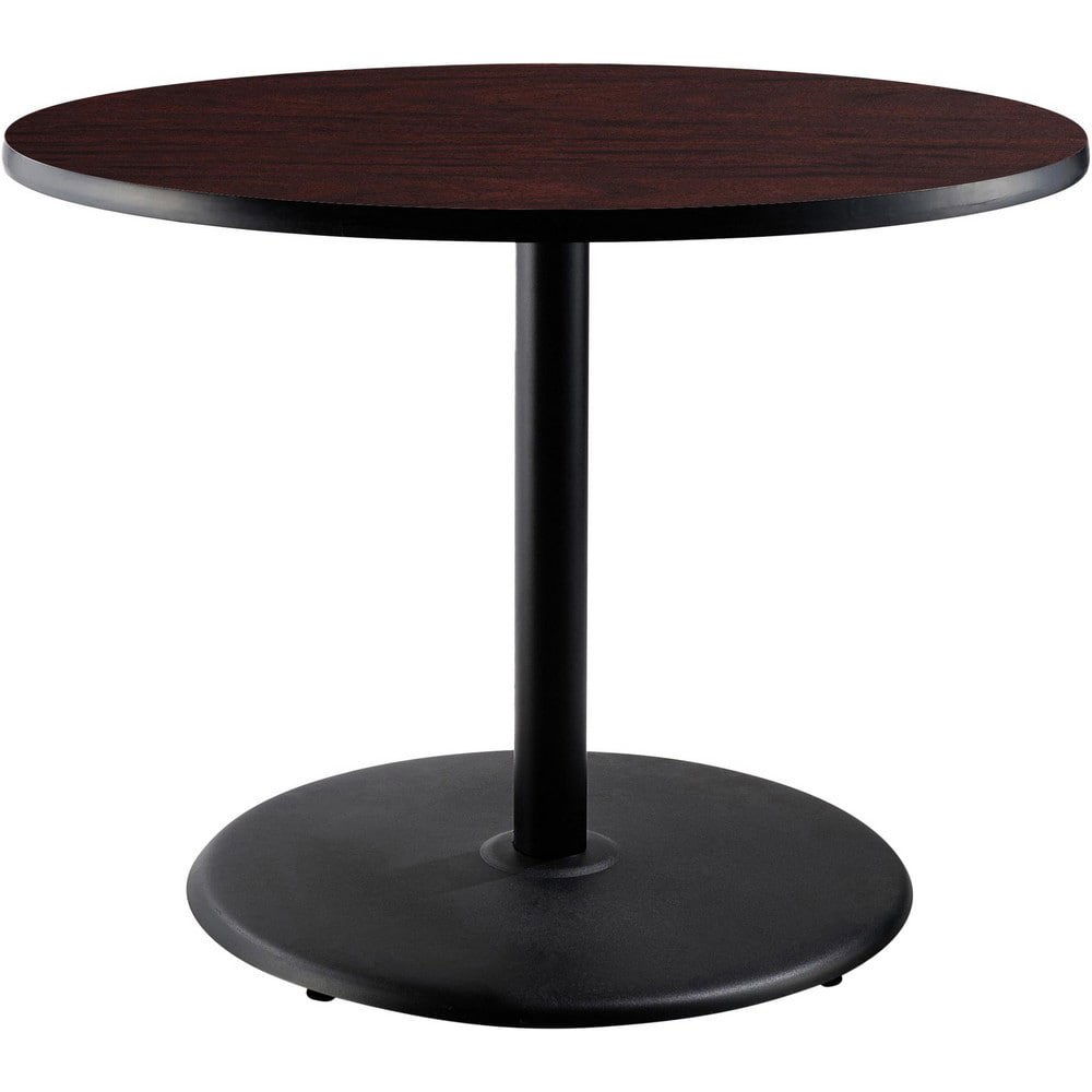 Stationary Tables; Table Type: Breakroom; Cafeteria ; Body Material: HPL Particleboard Core with T-Mold ; Table Top Color: Mahogany ; Frame Color: Black ; Overall Height (Inch): 30 ; Overall Length (Inch): 36