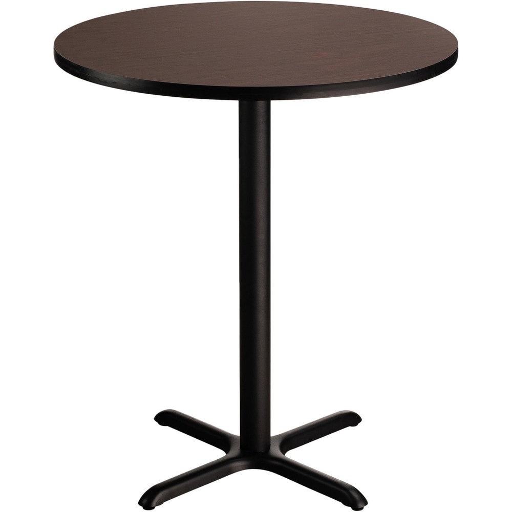 Stationary Tables; Table Type: Breakroom; Cafeteria ; Body Material: HPL Particleboard Core with T-Mold ; Table Top Color: Mahogany ; Frame Color: Black ; Overall Height (Inch): 42 ; Overall Length (Inch): 36