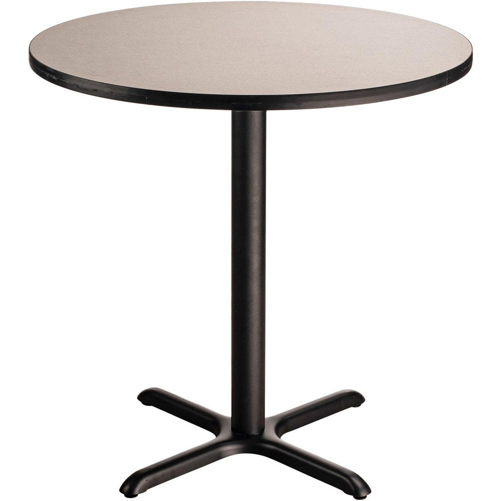 Stationary Tables; Table Type: Breakroom; Cafeteria ; Body Material: HPL Particleboard Core with T-Mold ; Table Top Color: Gray ; Frame Color: Black ; Overall Height (Inch): 36 ; Overall Length (Inch): 36