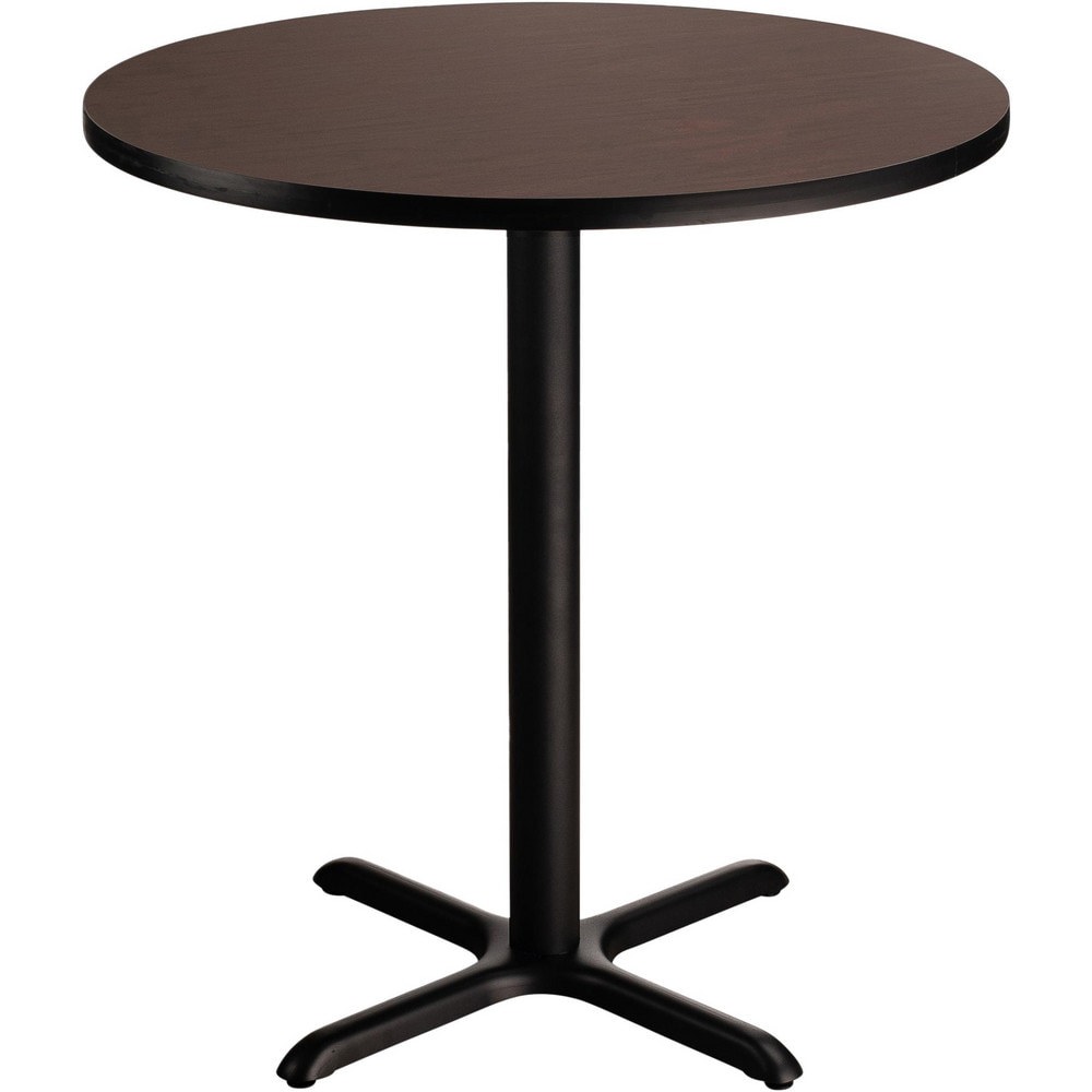 Stationary Tables; Table Type: Breakroom; Cafeteria ; Body Material: HPL Particleboard Core with T-Mold ; Table Top Color: Mahogany ; Frame Color: Black ; Overall Height (Inch): 36 ; Overall Length (Inch): 36