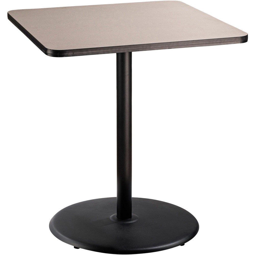 Stationary Tables; Table Type: Breakroom; Cafeteria ; Body Material: HPL Particleboard Core with T-Mold ; Table Top Color: Gray ; Frame Color: Black ; Overall Height (Inch): 42 ; Overall Length (Inch): 36