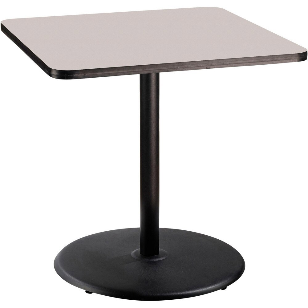 Stationary Tables; Table Type: Breakroom; Cafeteria ; Body Material: HPL Particleboard Core with T-Mold ; Table Top Color: Gray ; Frame Color: Black ; Overall Height (Inch): 36 ; Overall Length (Inch): 36