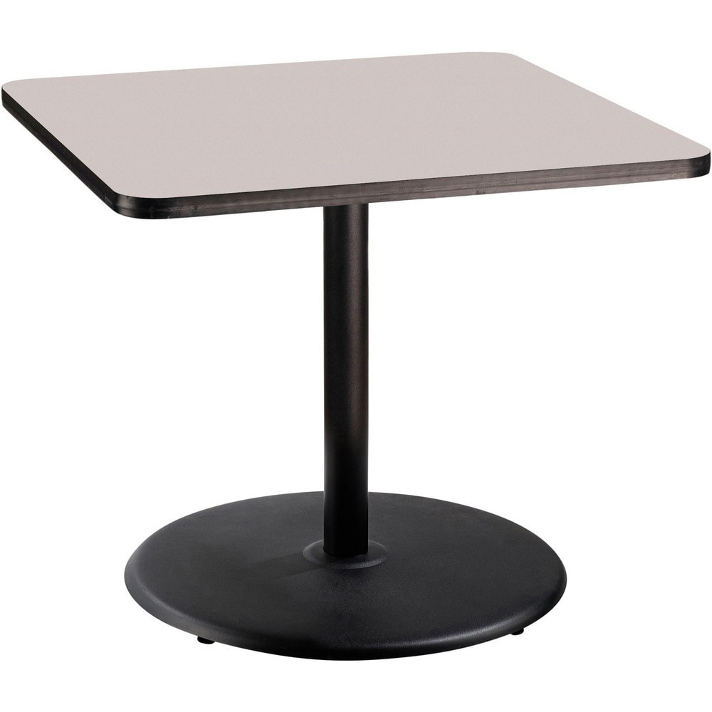 Stationary Tables; Table Type: Breakroom; Cafeteria ; Body Material: HPL Particleboard Core with T-Mold ; Table Top Color: Gray ; Frame Color: Black ; Overall Height (Inch): 30 ; Overall Length (Inch): 36